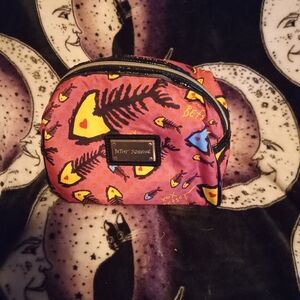 Betsey Johnson Pink and Yellow Cosmetic Pouch